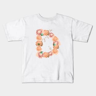 Letter D Floral Kids T-Shirt